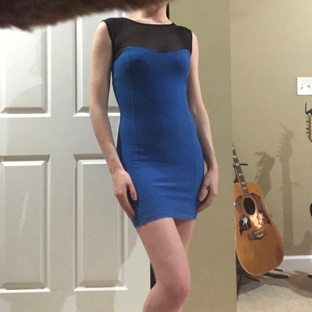 Forever 21 Blue and Black Cocktail Dress